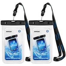 [2 шт.] Mpow PA085 IPX8 водонепроницаемый чехол, универсальный чехол для телефона, совместимый с Max 6 "сотовым телефоном для iPhone X Hornor 10 смартфона 2024 - купить недорого