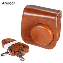 Andoer-Funda de cuero para cámara, bolsa de hombro individual para Fuji Fujifilm Instax Mini 8/8s/8 +/9 2024 - compra barato