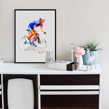 Abstract Geometrical Polygonal Cyclist Canvas Art Print Wall Pictures , Cycling Canvas Painting Poster Wall Decor 2024 - buy cheap