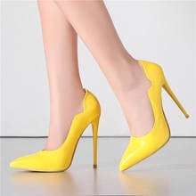 Stiletto High Heels Shoes Women Pumps Pointed Toe Work Shoes Slip On High Heel Spring Footwear Big Size12 42 43 44 45 Red Yellow 2024 - buy cheap