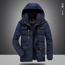Теплая мужская зимняя куртка, Мужская парка, пальто 8XL, флисовая утепленная одежда с капюшоном, хлопковая стеганая одежда, мужская брендовая одежда AY868 2024 - купить недорого