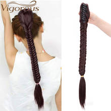 Vigorous 20inch Synthetic Long Fishtail Braids Hair Ponytail Extensions Clip In Drawstring Straight Braiding Ponytail Hairpiece 2024 - купить недорого