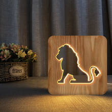 Male Lion 3D Wooden Lamp USB LED Night Light Sleeping Lighting Bedroom Decorative Table Lamp For Children Birthday Party Gift 2024 - buy cheap