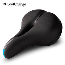 CoolChange Bicycle Saddle PVC Waterproof Steel Hollow Comfortable Mountain Road Bike Seat Sports Soft Cycling Saddle Men Women 2024 - buy cheap