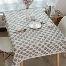 Toalha de mesa estampada em linho e algodão, toalha de mesa retangular com borla de renda para sala de estar 2024 - compre barato