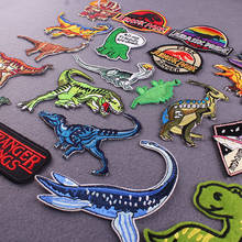 Patches bordados para roupas pulaqi, patches para dinossauros jurássicos de ferro em roupas, adesivos para aplique de roupas 2024 - compre barato