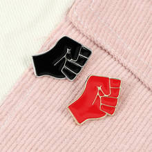 Raised Fist of Solidarity Enamel Pin Red Black Brooch Creative Black Lives Matter Badge Bag Denim Shirts Lapel Pins Jewelry Gift 2024 - buy cheap