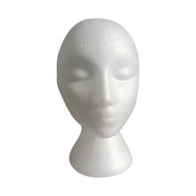 Female White Deflection Head Polystyrene Styrofoam Foam Head Model Stand Wig Hair Hat Headset Mannequin Head Display Stand Rack 2024 - buy cheap