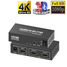 Divisor HDMI 4K 1x2, convertidor de vídeo Full HD 1080p HDMI 1x2, pantalla dividida 1 en 2, pantalla Dual HDCP 3D para PS4, DVD, PC a TV 2024 - compra barato