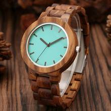 Fashion Quartz Men's Watches Dazzling Green Dial High-End Black Hands Practical Clasp Full Wooden Watch Male Female Accessories 2024 - buy cheap