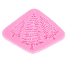 Molde de silicone para árvore de natal, molde para decoração de bolo com fondant de chocolate e confeitaria, 1 peça 2024 - compre barato