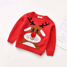 2021 Christmas Baby Clothes Boys Girls Sweaters Fall Winter Kids Elk Printed Knitted Long Sleeve Pullover Children Sweater Tops 2024 - купить недорого