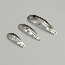100PCS 3cm 4cm 5cm Silver  Cross Hole Tear Drop Metal Snap Clips Plain Hairpin for DIY Hair Bows Accessories 2023 - buy cheap