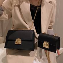 Элегантная женская квадратная сумка через плечо 2020, модная новая качественная кожаная женская дизайнерская сумка, сумка-мессенджер на цепочке с замком 2024 - купить недорого
