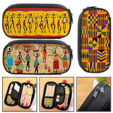 Estuche de lápices con silueta de baile africano para mujer, bolso de maquillaje con cremallera, bonito bolso, caja de lápices, bolso de cosméticos para chicas afro 2024 - compra barato