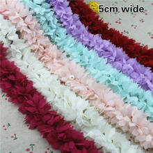 5cm Wide Fluffy Color Encryption Chiffon 3D Flower Lace Ribbon Pajamas Clothes Skirt Wedding Dress Trim Scarf Stitching Material 2024 - buy cheap
