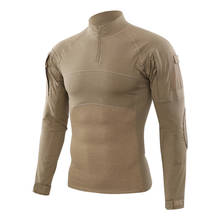 Camisa militar de combate, camuflagem tática, camiseta masculina para treinamento ao ar livre, uniforme militar do exército dos eua, manga comprida 2024 - compre barato