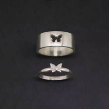 Anel de borboleta para casal, joia requintada de promessa para noivado e festa de casamento, presente 2024 - compre barato
