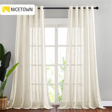 NICETOWN 11 colors Linen Texture Semi Sheer Drapes Window Sheer Curtains for Bedroom Living Room Sliding Door Cortina 2024 - buy cheap