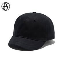 FS 2021 Summer Simple Short Brim Streetwear Hip Hop Dad Hats For Men Women Hipster Baseball Cap Black Beige Soft Top Face Caps 2024 - buy cheap