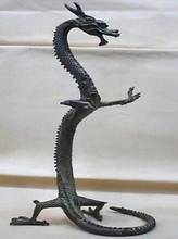 Изысканная бронза Статуэтка китайского дракона Фигурки 9 дюймов 21 см Высота украшение для сада 100% настоящая латунь бронза 2024 - купить недорого