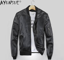 AYUNSUE Men Jacket 2020 Men's Clothing Real Sheepskin Leather Jackets Mens 5XL Baseball Coat Autumn Outwear Ropa Hombre LXR386 2024 - buy cheap