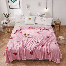 2019 NEW Strawberry Pink Blanket Flannel Throw Good Quality Home Textile Air Room Autumn/Winter Use Warm Soft Bedsheet 2024 - buy cheap