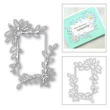 2020 New Rectangle Chrysanthemum Lace Photo Frame Metal Cutting Dies For DIY Making Greeting Card Paper Scrapbooking No Stamps 2024 - buy cheap