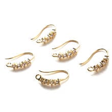 Gancho para la oreja chapado en oro de 18K, accesorios para pendientes, dijes, componentes de joyería, herramientas de fabricación de circón, Material, 4 Uds. 2024 - compra barato