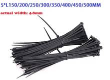 (Ancho real 4,8 MM) BK 5 * L150/200/250/300-500MM Nylon autoblocante Cable de plástico lazos de lazo de sujeción Cable de envoltura de plástico bridas 2024 - compra barato