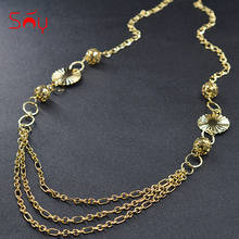 Sunny Jewelry Fashion Jewelry 2019 Round Ball Necklace Long Chain Women's Jewelry High Quality Tassel Hollow Necklaces Trendy 2024 - buy cheap