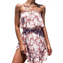 Vestido bohemio de flores sin tirantes para mujer, ropa de calle elegante de cintura alta, sin mangas, para playa y verano 2024 - compra barato