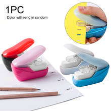 No Nails Stapling Machine Mini Cute Book Stapler Portable No Staples School Office Supplies Stapling Tool 1Pc Random Color 2024 - buy cheap