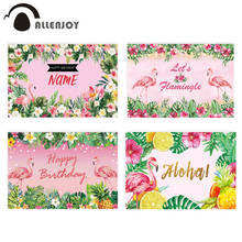 Фон для фотосъемки Allenjoy с изображением фламинго, тропических, летних, розовых, Гавайских, алохи, джунглей, детей 2024 - купить недорого