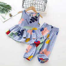 Conjuntos de roupas infantis, 2 peças, camisetas + calças, estilosas de verão para bebês meninas 2024 - compre barato