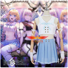 Anime Fate/Grand Order FGO COS Saber Cosplay Costume Adult Women Sailor Suits Girl Sleeveless Top Skirt Halloween Christmas Cos 2024 - buy cheap