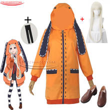 Anime Kakegurui Cosplay Costume Compulsive Gambler Runa Yomotsuki Hoodie Women Girls Coat Orange Jacket with Socks cosplay Wigs 2024 - buy cheap