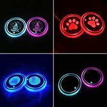 2Pcs Car LED Light Cup Pad Auto Bottle Coasters Cute Cup Mat Cover Lighting Interior Atmosphere Decoration Lamp Car Styling 2024 - buy cheap