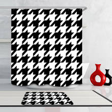 High Quality Modern Houndstooth Pattern Shower Curtain Set Classic Black White Bathroom Curtains for Bath Rug Towel Home Decor 2024 - buy cheap