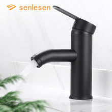 Senlesen Bathroom Basin Faucet Matte Black Deck Mounted Stainless Steel Mixer Hot and Cold Water Tap Crane 2024 - buy cheap