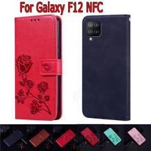 Capa flip para samsung galaxy f12 nfc, proteção para telefone celular, estojo tipo carteira em couro 2024 - compre barato