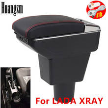 Подлокотник для Lada Xray, Универсальный центральный автомобильный подлокотник для хранения бокс с подстаканником и пепельницей, модификация USB-зарядки, аксессуары 2024 - купить недорого
