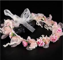 Bridal headdress garland wholesale simulation flower hair band sennv holiday beach photo matching accessories wedding dress Head 2024 - buy cheap