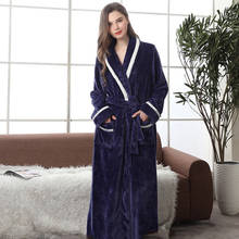 Women's Bathrobes Warm Winter Lady Terry Sleepwear Soft  Solid Long Sleeve Robes For Women Fluffy Kimono Dressing Gown 2024 - buy cheap