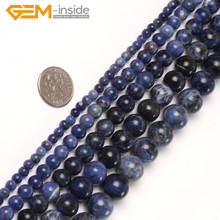 Gem-inside 3-14mm Natural Stone Round Loose Sodalite Beads For Jewelry Making Strand 15inch Semi Precious Bracelet Necklace DIY 2024 - buy cheap