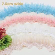 Three-layer Color Butterfly Water Soluble Chiffon Mesh Lace Ribbon DIY Clothes Skirt Children's Clothing Pleated Hat Decoration 2024 - buy cheap