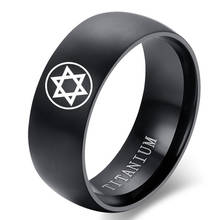 Anel retro hexagrama da estrela de davi, para homens, hip hop, punk, de aço de titânio, anéis da igreja do homem, joias tamanho dos eua 6-13 2024 - compre barato