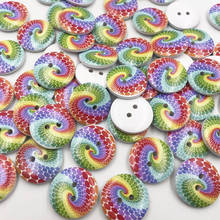 Novo 25/50 pçs multicolorido botões de madeira 20mm costura artesanato mix lotes wb706 2024 - compre barato