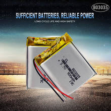 2 шт. 900 мАч 3,7 в 803035 полимерная литиевая аккумуляторная батарея для gps mp3 mp4 mp5 внешний аккумулятор Bluetooth динамик звук 2024 - купить недорого