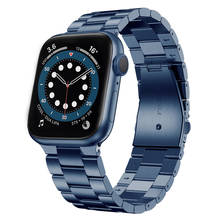 Correa de acero inoxidable para Apple Watch 6, 5, 4 SE, bandas de 44mm y 40mm, pulsera de eslabones de Metal para iWatch 3, 2, 1, banda de 38mm y 42mm 2024 - compra barato